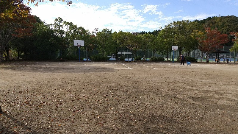 子どもが遊べる遊具のある宇和島市「三間町運動公園」児童広場横のバスケットコート
