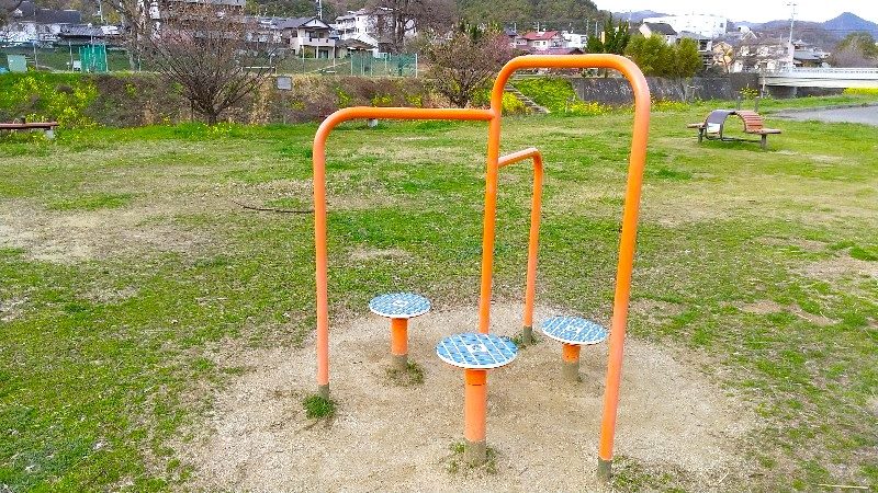 石手川緑地（東野地区）、健康器具、松山市のおすすめの公園